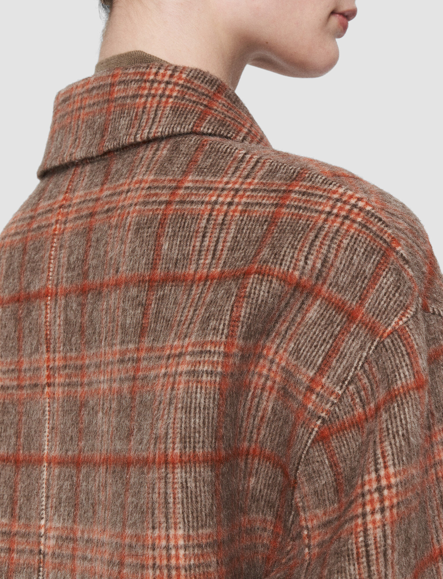 Joseph, Double Face Plaid Gerrard Coat, in Cinnamon Combo